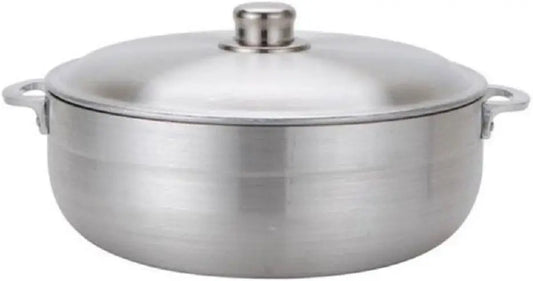 Aluminum Heavy Gauge Caldero Dutch Oven with Aluminum Lid – Silver 18.5QT