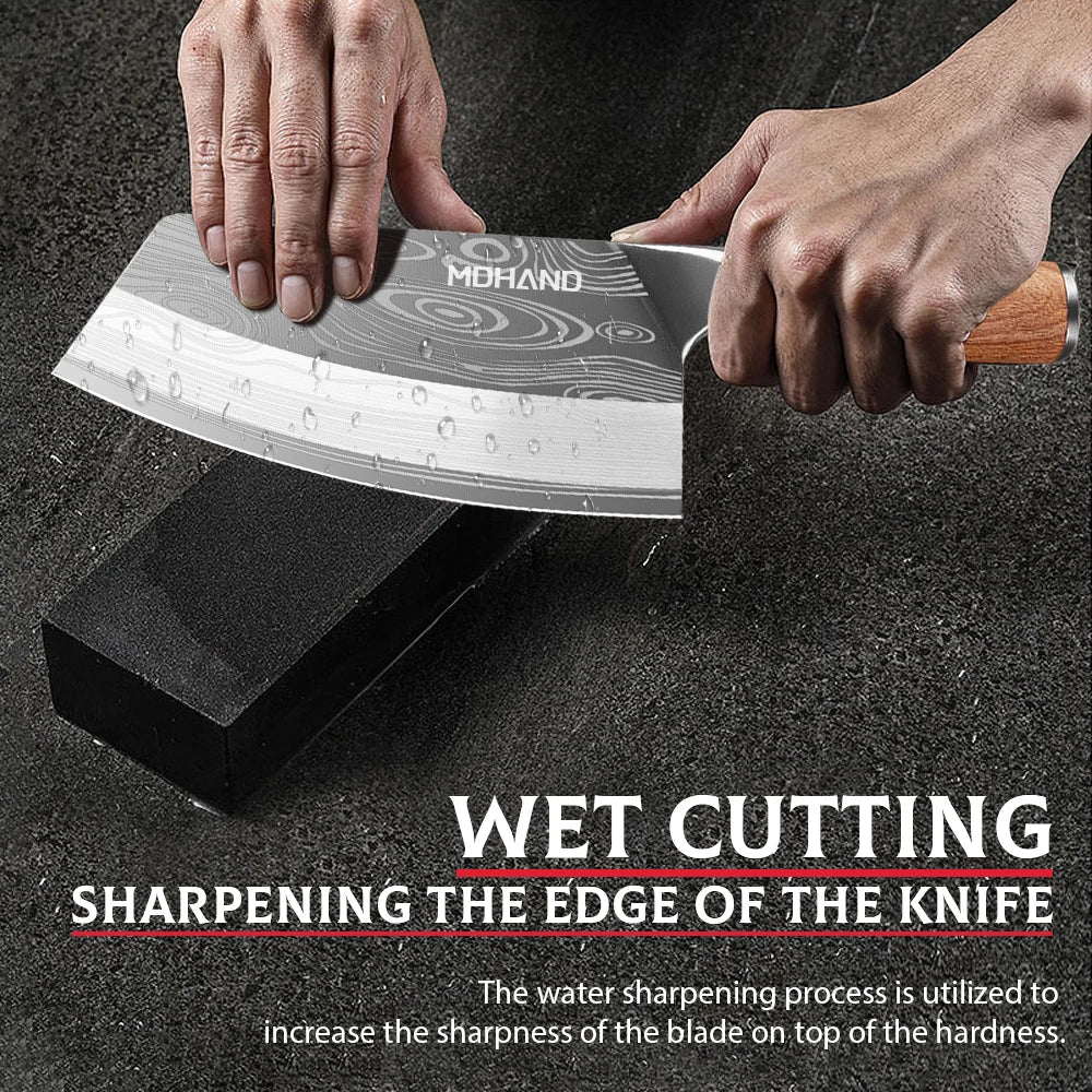 MDHAND Meat Cleaver Knife Forged Stainless Steel Professional Chinese Chef Knife Meat Vegetable Chopping Kitchen Knives