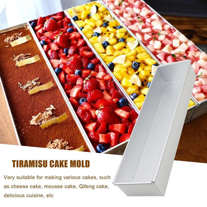 Tiramisu Cake Mold Rectangle Cake Pan Aluminum Alloy Tiramisu Dessert Making Molds Baking Professional Tool Kitchen Accessories