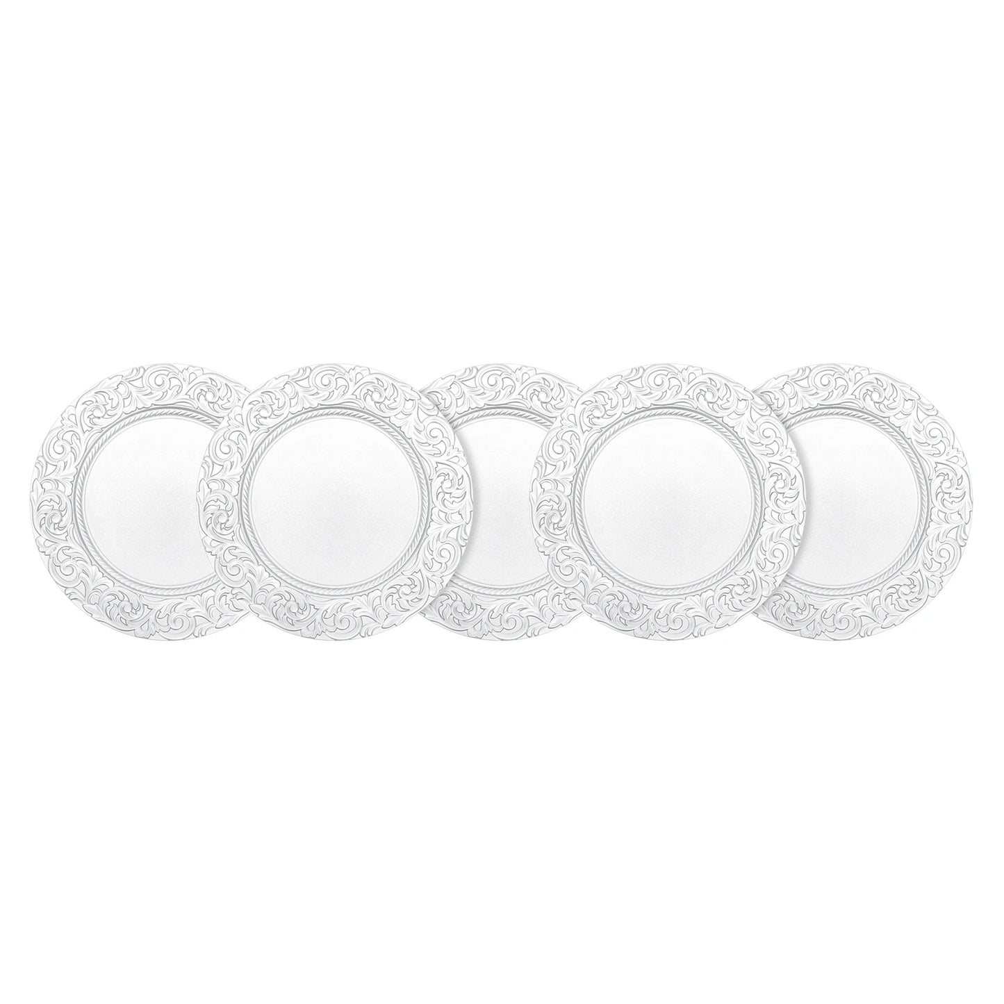 100PCS 13-Inch Round Charger Plates – Decorative Silver/Green Table Setting Plates for Weddings, Parties, Events & Kitchen Dining