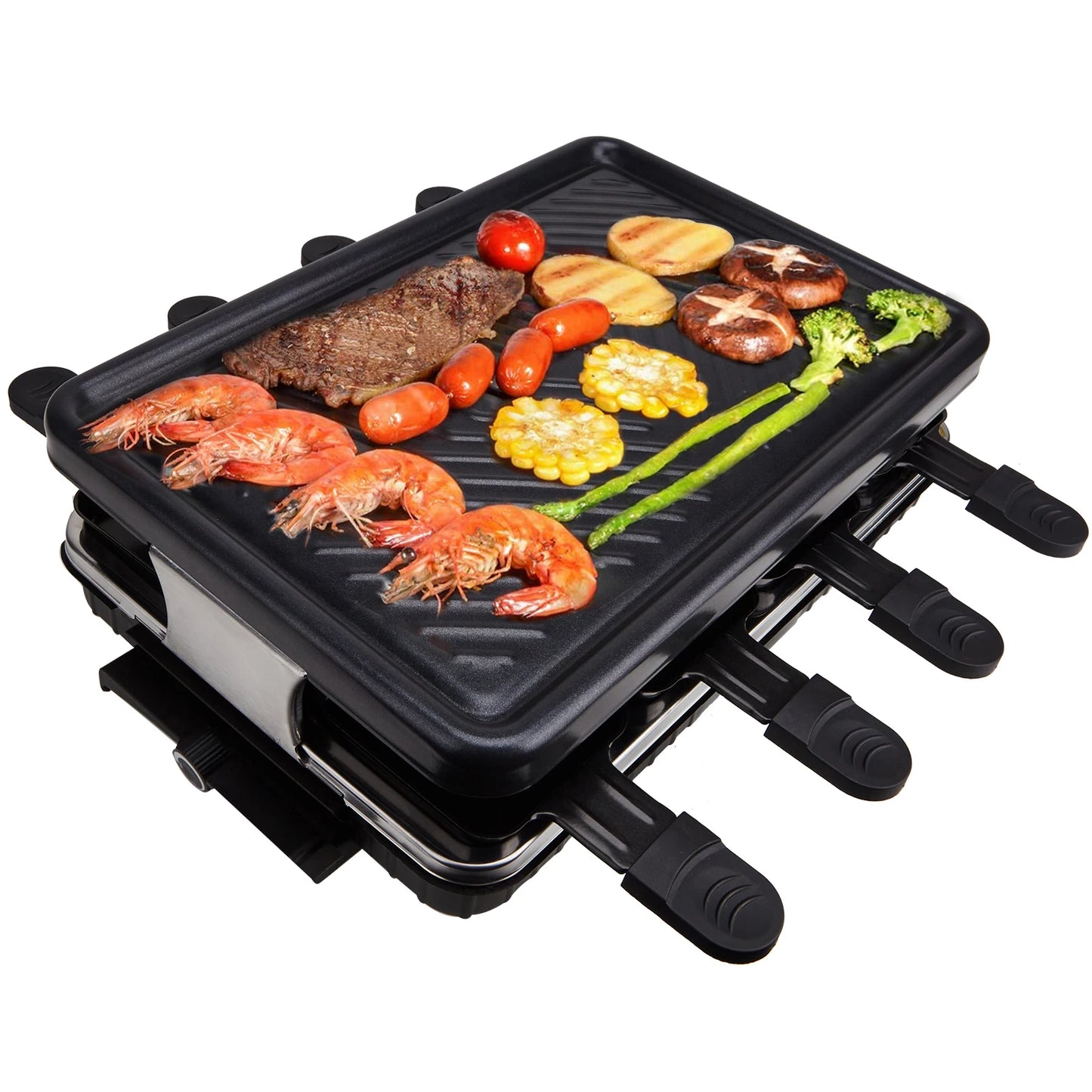 Electric Korean BBQ & Raclette Grill – 8-Person Indoor Table Grill with Temperature Control