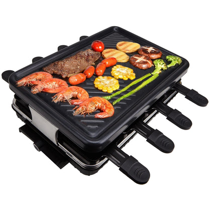 Electric Korean BBQ & Raclette Grill – 8-Person Indoor Table Grill with Temperature Control