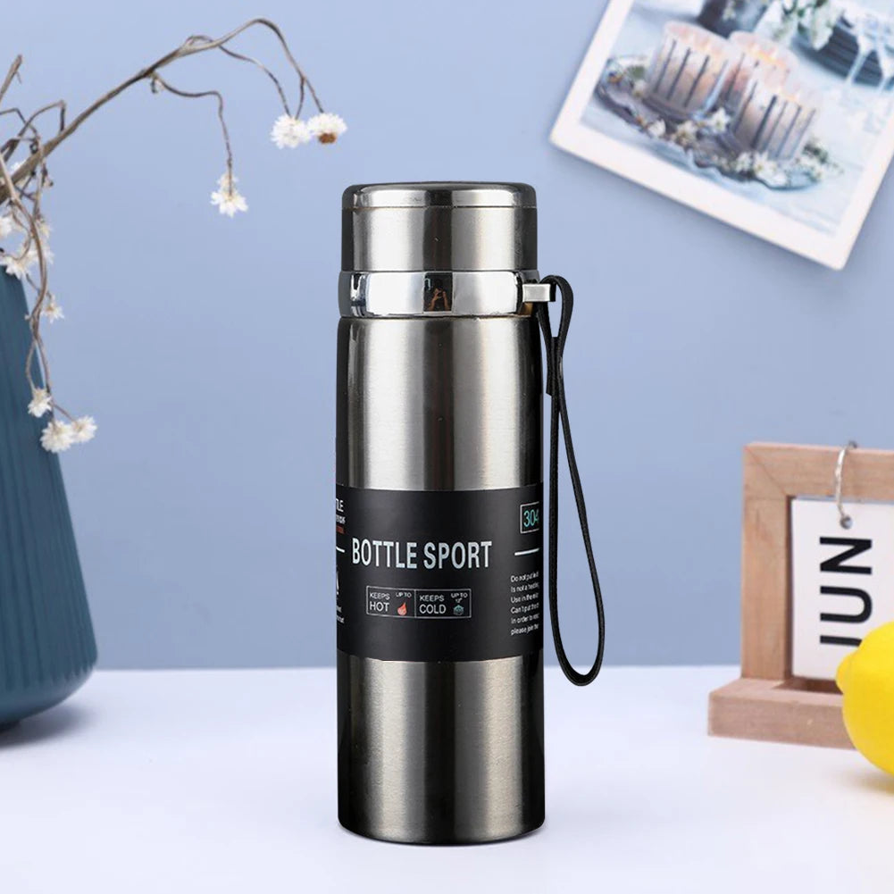 1000ml Insulated Thermal Water Bottle with Handle Double Wall Vacuum Flask for Hot and Cold Drinks Outdoor Sports