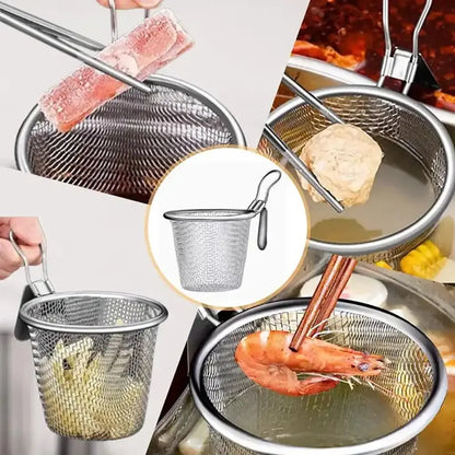 Durable Stainless Steel Mesh Strainer Spoon – Hot Pot, Frying, Noodles Scoop