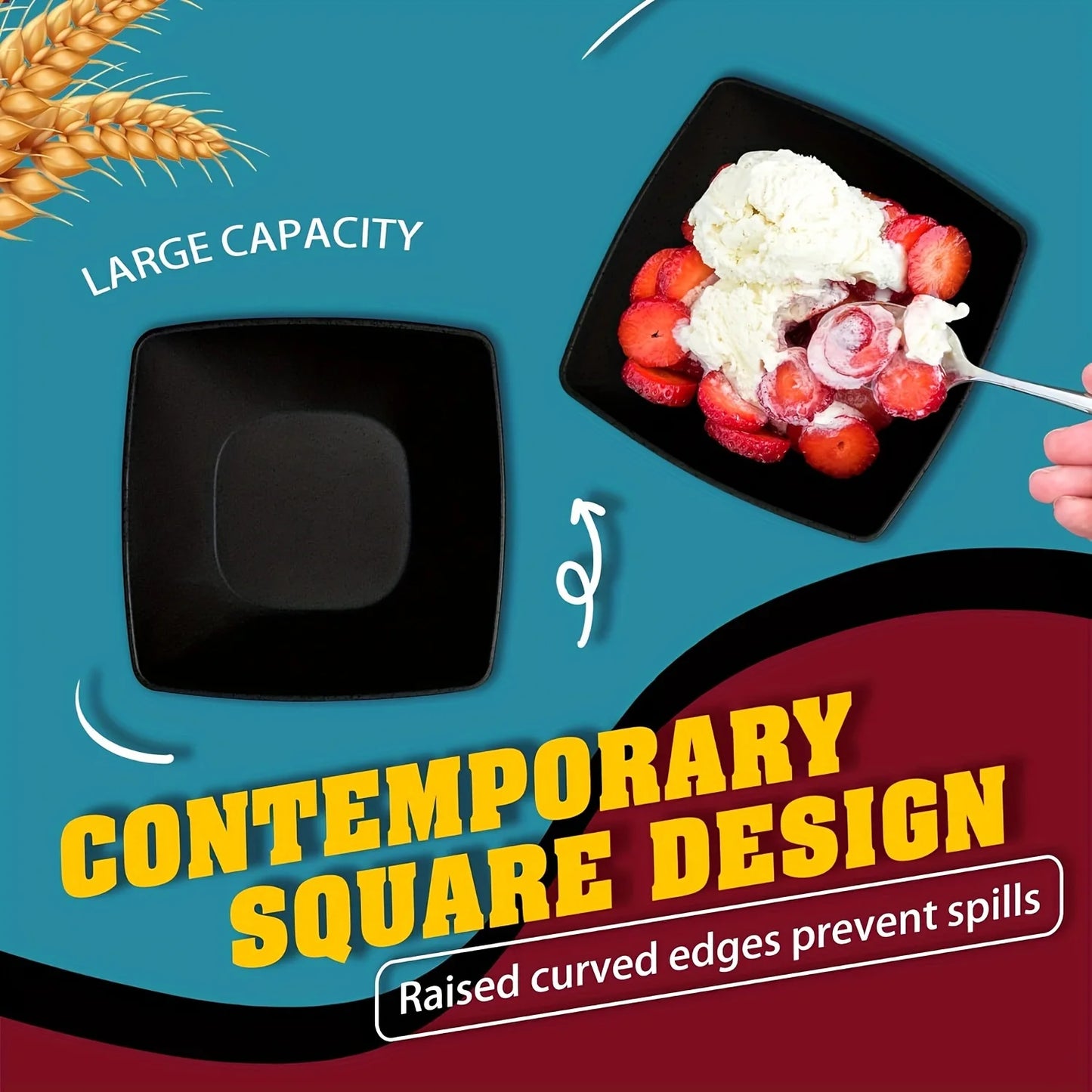 16/32Pcs Plastic Dinnerware Set -DurableDishwasher Safe Microwave Safe Stackable Includes Dinner Plates Salad Plates Snack Bowls