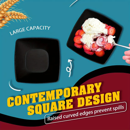 16/32Pcs Plastic Dinnerware Set -DurableDishwasher Safe Microwave Safe Stackable Includes Dinner Plates Salad Plates Snack Bowls