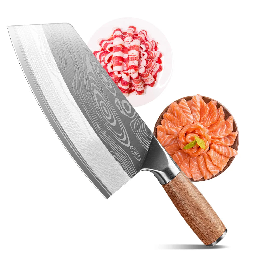 MDHAND Meat Cleaver Knife Forged Stainless Steel Professional Chinese Chef Knife Meat Vegetable Chopping Kitchen Knives