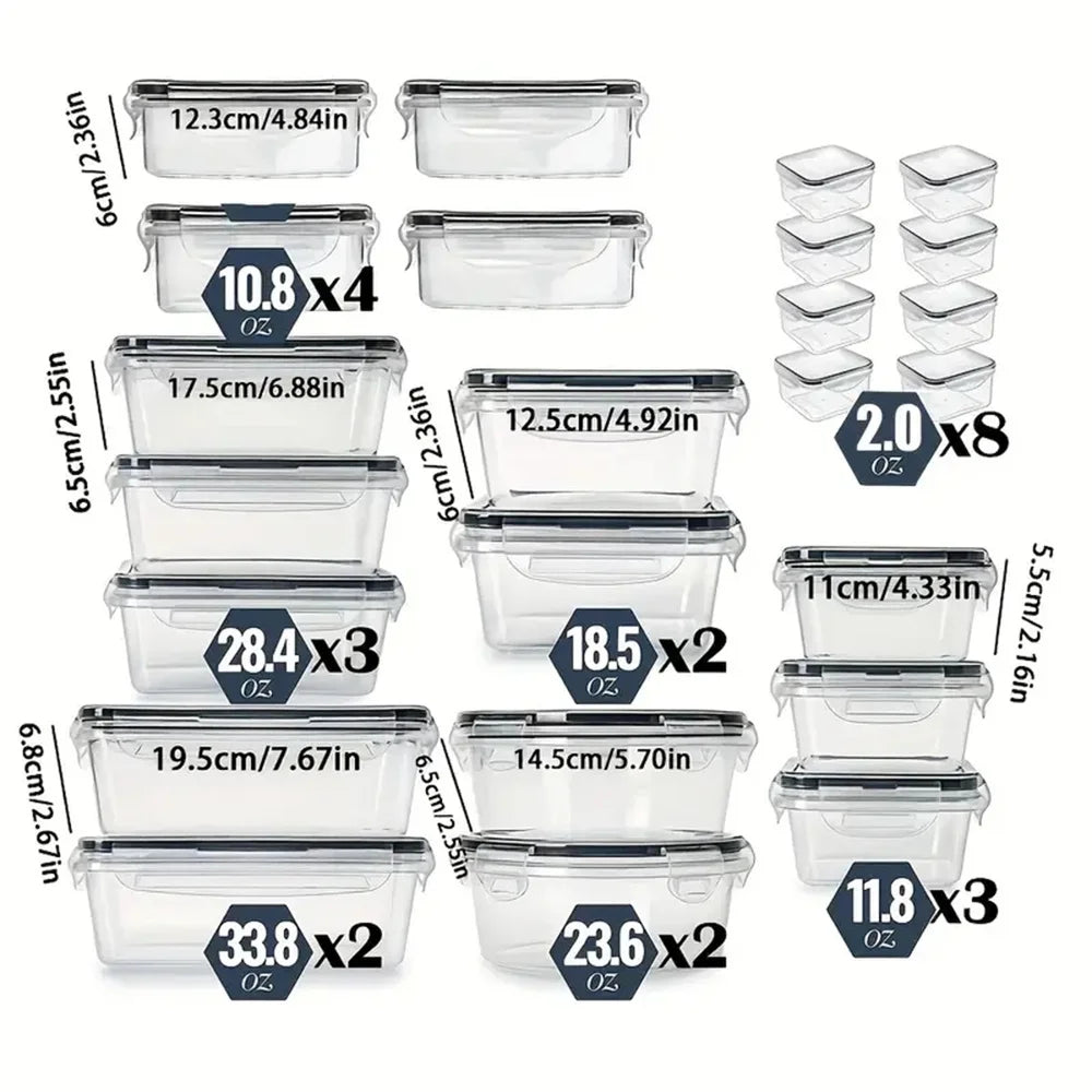 24-Piece Kitchen Storage Container Set – Stackable Plastic Bins with Flip Lids