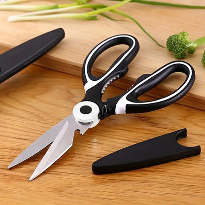 Multifunctional Stainless Steel Kitchen Scissors – Heavy-Duty Poultry, Meat & Fish Cutting Shears | Non-Slip, Durable Cooking Gadget