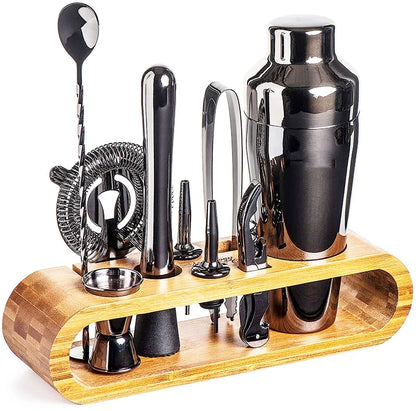 Cocktail Bar set Mixology Bartender Kit: 10-Piece Bar Tool Set with Stylish Bamboo Stand