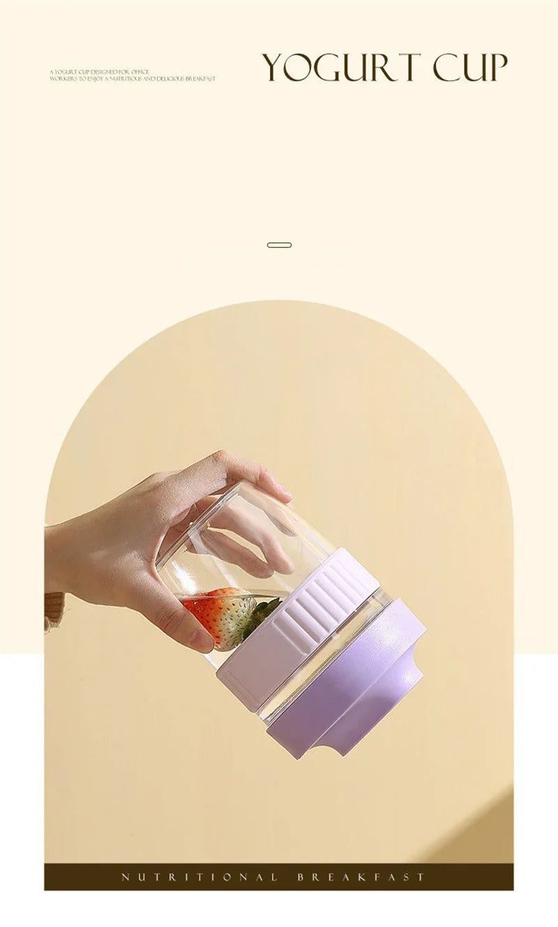 Portable Breakfast Fruit Oat Yogurt Salad Cup With Lid Spoon Food Storage Cup Fitness Weight Reducing Picnic Lunch Box Milk cup