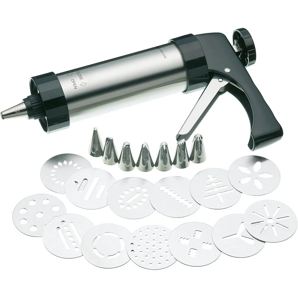 Professional Icing Set 22 Pieces Includes Nozzles Cutters Storage Box Durable Stainless Steel Easy Clean Dishwasher Safe