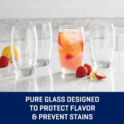 Ellendale Drinking Glass Set of 8 Heavy Base Clear Glassware Home Durable Dishwasher Safe Great Casual or Formal Use