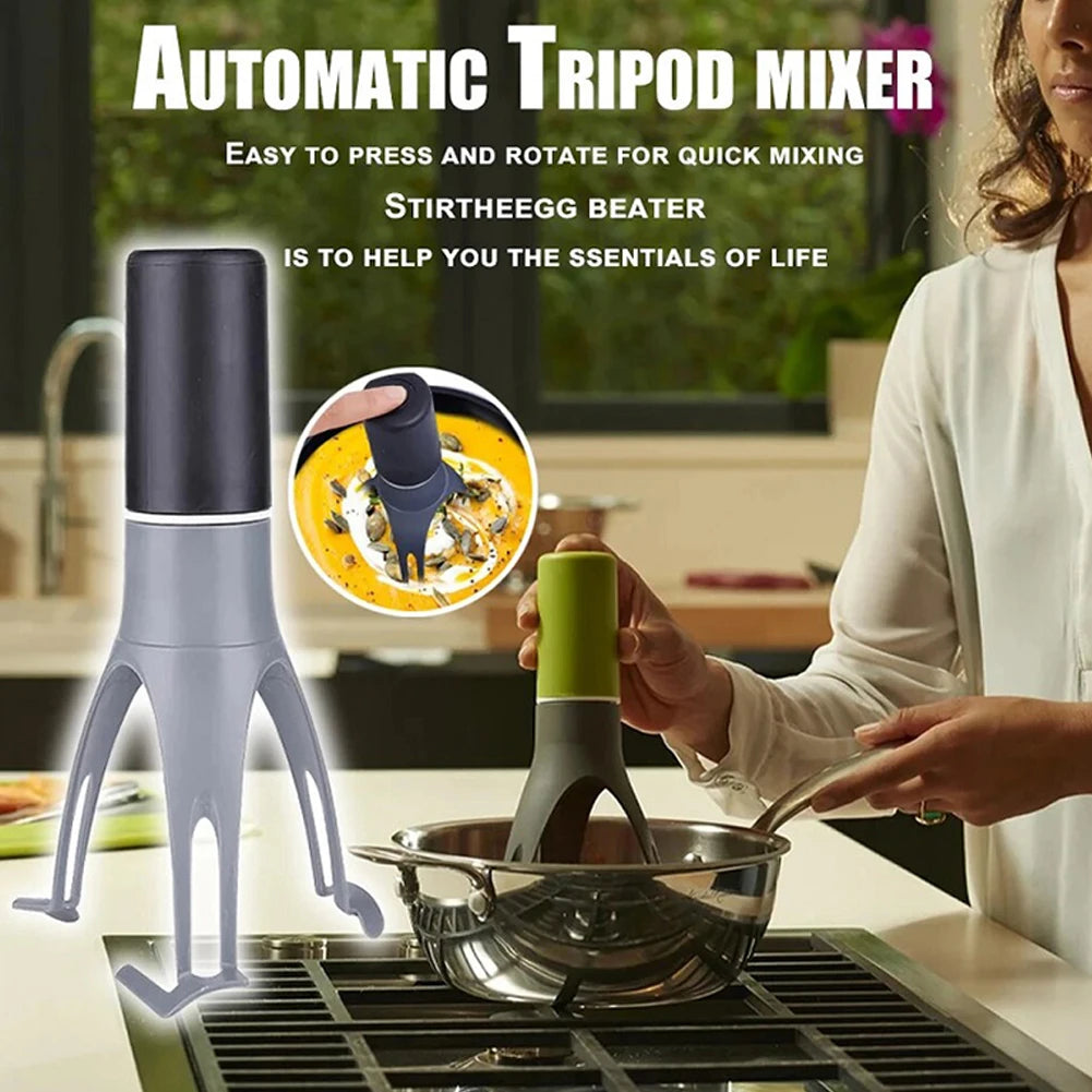 Battery-Operated Triangle Pan Stirrer – Multifunction Egg Whisk & Sauce Blender, Hands-Free Mixer for Soups, Cream, Sauces & Home Kitchen Use