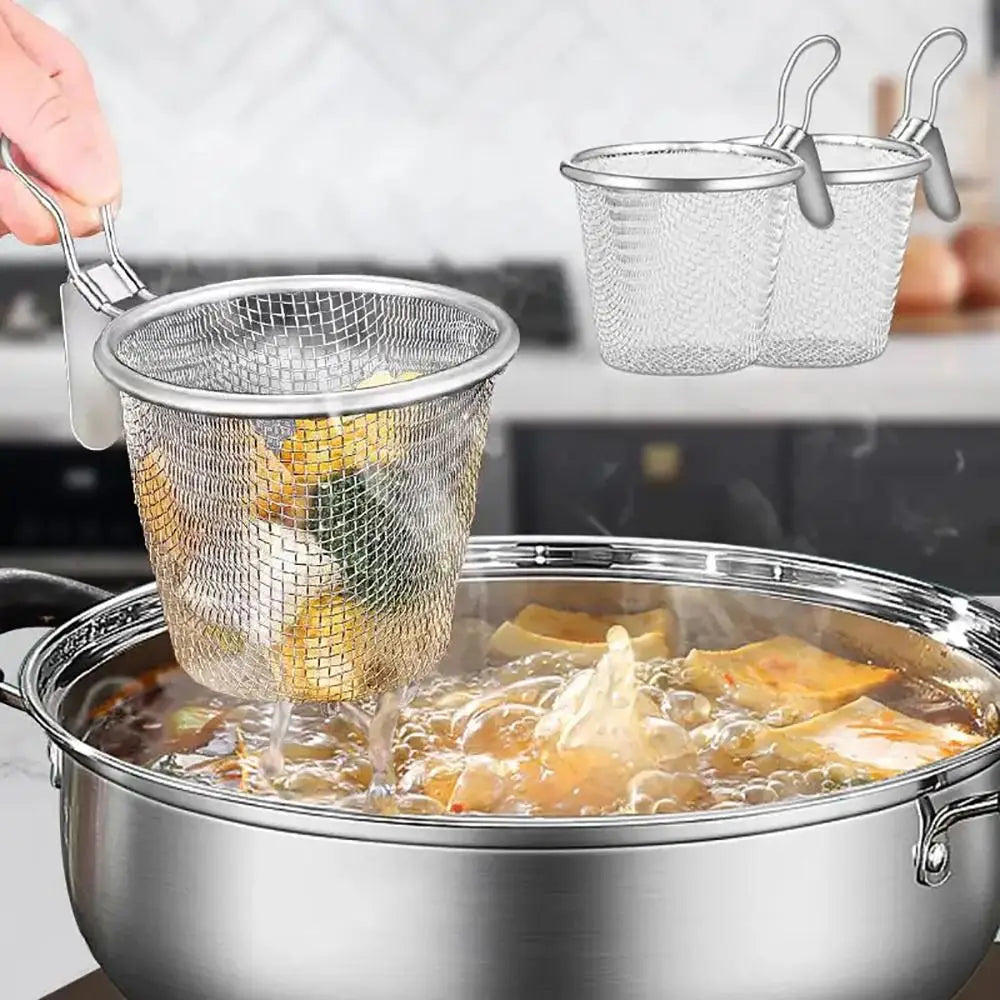 Durable Stainless Steel Mesh Strainer Spoon – Hot Pot, Frying, Noodles Scoop