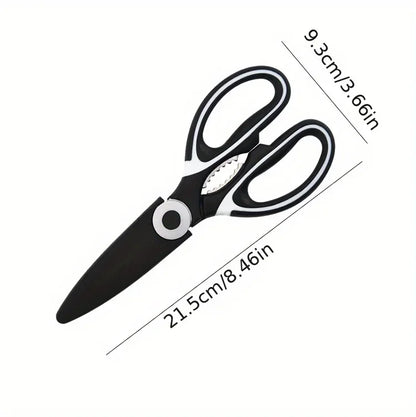 Multifunctional Stainless Steel Kitchen Scissors – Heavy-Duty Poultry, Meat & Fish Cutting Shears | Non-Slip, Durable Cooking Gadget