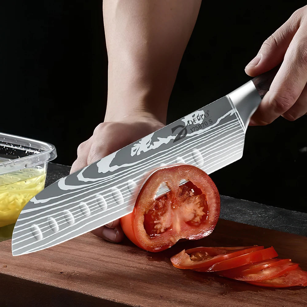 KEPEAK Ultra Sharp Stainless Steel Kitchen Knife Set – Ultra Sharp Chef, Santoku, Cleaver & Utility Knives