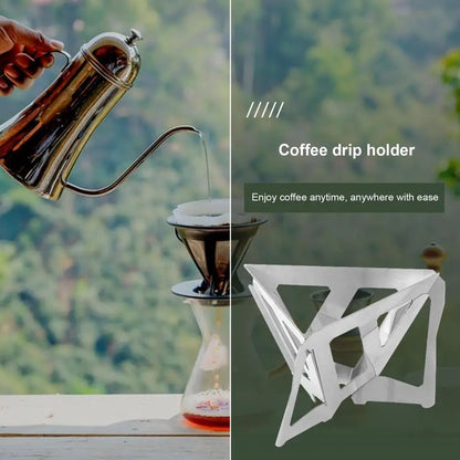 Portable Foldable Coffee Filter Stainless Steel Easy Clean Reusable Coffee Funnel Paperless Pour Over Holder Coffee Dripper