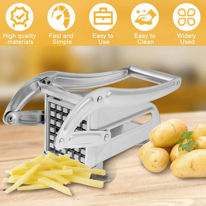 Stainless Steel French Fries Cutter – Quick-Cut Potato Slicer with 36/46-Hole Blade, Manual Kitchen Tool for Uniform Fries & Vegetables