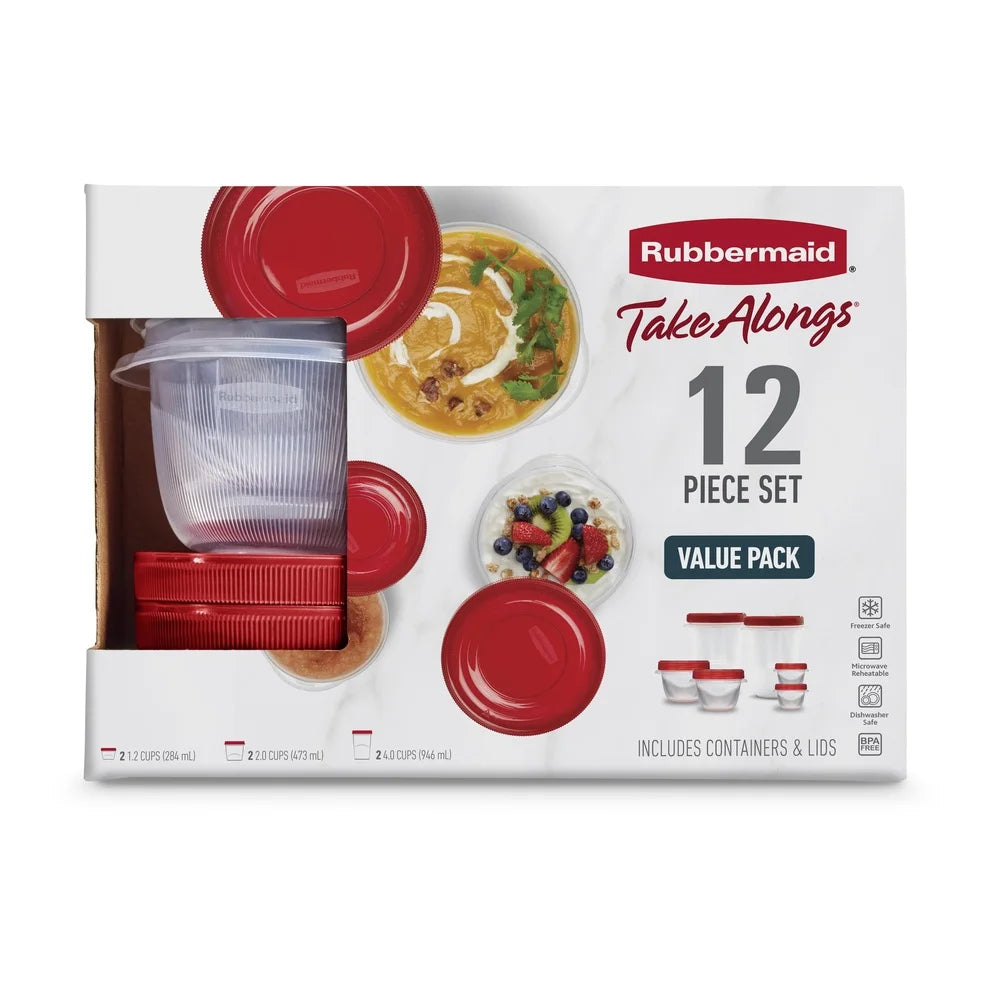 12-Piece BPA-Free Food Storage Set – Twist-Seal, Stackable, Microwave & Dishwasher Safe