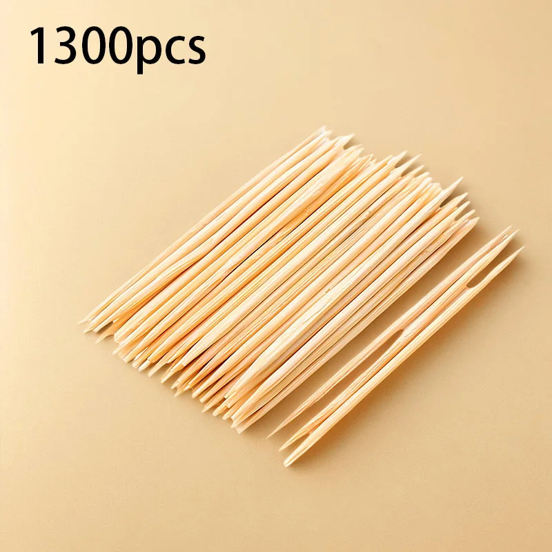 Eco-Friendly Bamboo Toothpicks 1300-Count - Double-Ended, Extra Thin, Disposable Wooden Picks for Home, Restaurants, Travel (Nat