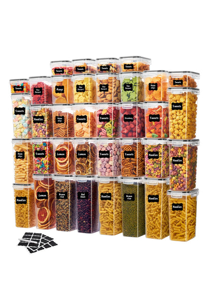 24pcs，Sealed food storage containers with LIDS - lunch boxes ideal for organizing and storing grains, rice, pasta, tea, nuts