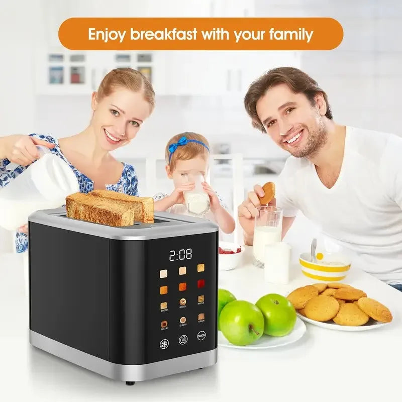 Beinilai Smart Digital Bread Toaster with Touch Screen LCD Display  6 Bread Types  6 Shade Settings, 1.5" Wide Slot bread maker