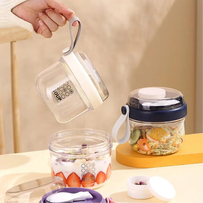 650ml Yogurt Parfait Cups With Handles Portable Yogurt Mug Breakfast Mug  Cereal Cup Meal Planning Containers for Milk Yoghurt