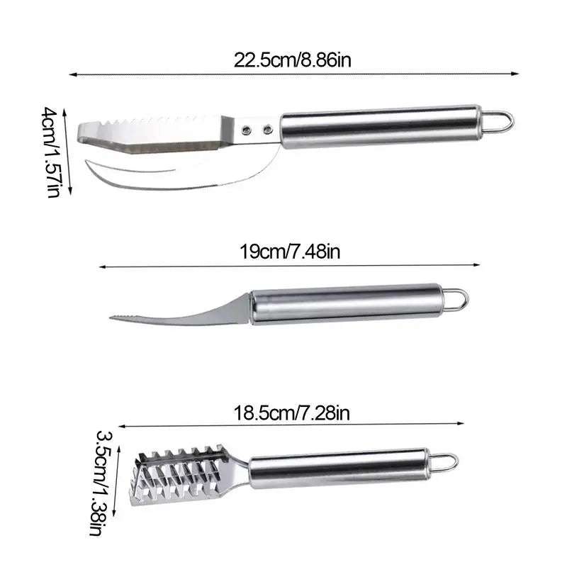 Fish Scale Remover Knife Picking shrimp thread Stainless Scaler for Fish Cleaning Tools Fish Skin Brush Tongs Kitchen Tweezers