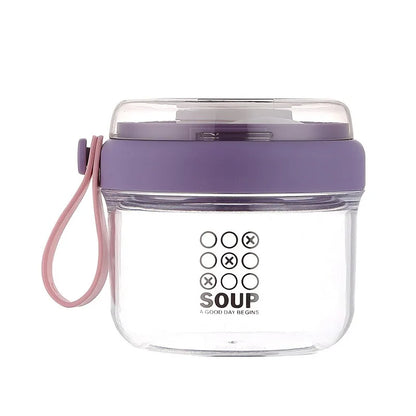 650ml Portable Handheld Breakfast Cup Yogurt Bowl Leak Proof Salad Bento Lunch Box With Spoon