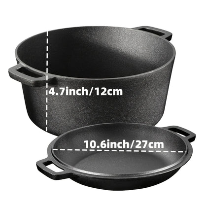 3PCS Pre-Seasoned Cast Iron Skillet Set (6/8/10 Inch) – Heavy-Duty Frying Pans for Oven, Grill & Campfire Cooking, Even Heat with Natural Non-Stick Surface