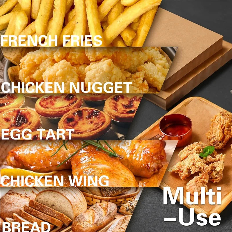 Air Fryer Liner & Steamer/Baking Paper – Silicone Coated, Plant Oil Layer, Oil-Resistant for Home & Bakeries