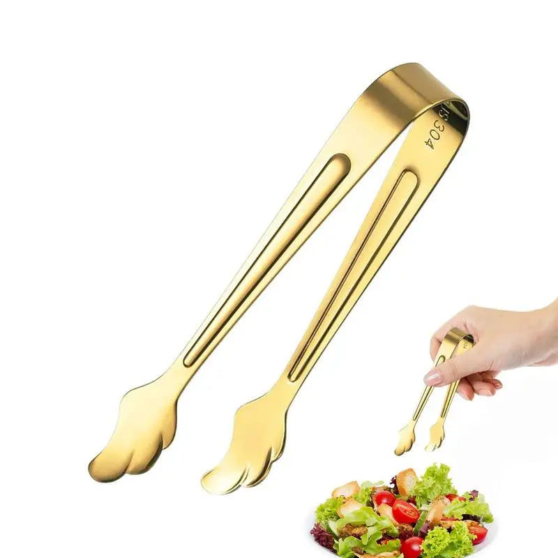 Mini Stainless Steel Food Tongs Sugar Clamp Bread Steak Clip Silver Tweezer Home Kitchen Cooking Utensils
