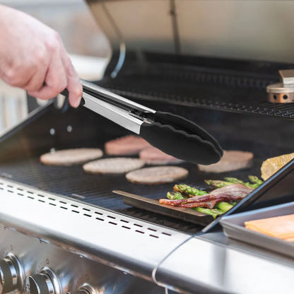 Stainless Steel BBQ Grilling Tongs – Anti-Scalding Food Clip & Non-Stick Serving Tool for Bread, Salad, Kitchen & Barbecue