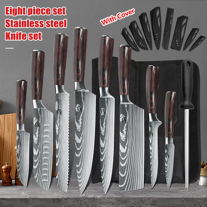 KEPEAK Ultra Sharp Stainless Steel Kitchen Knife Set – Ultra Sharp Chef, Santoku, Cleaver & Utility Knives