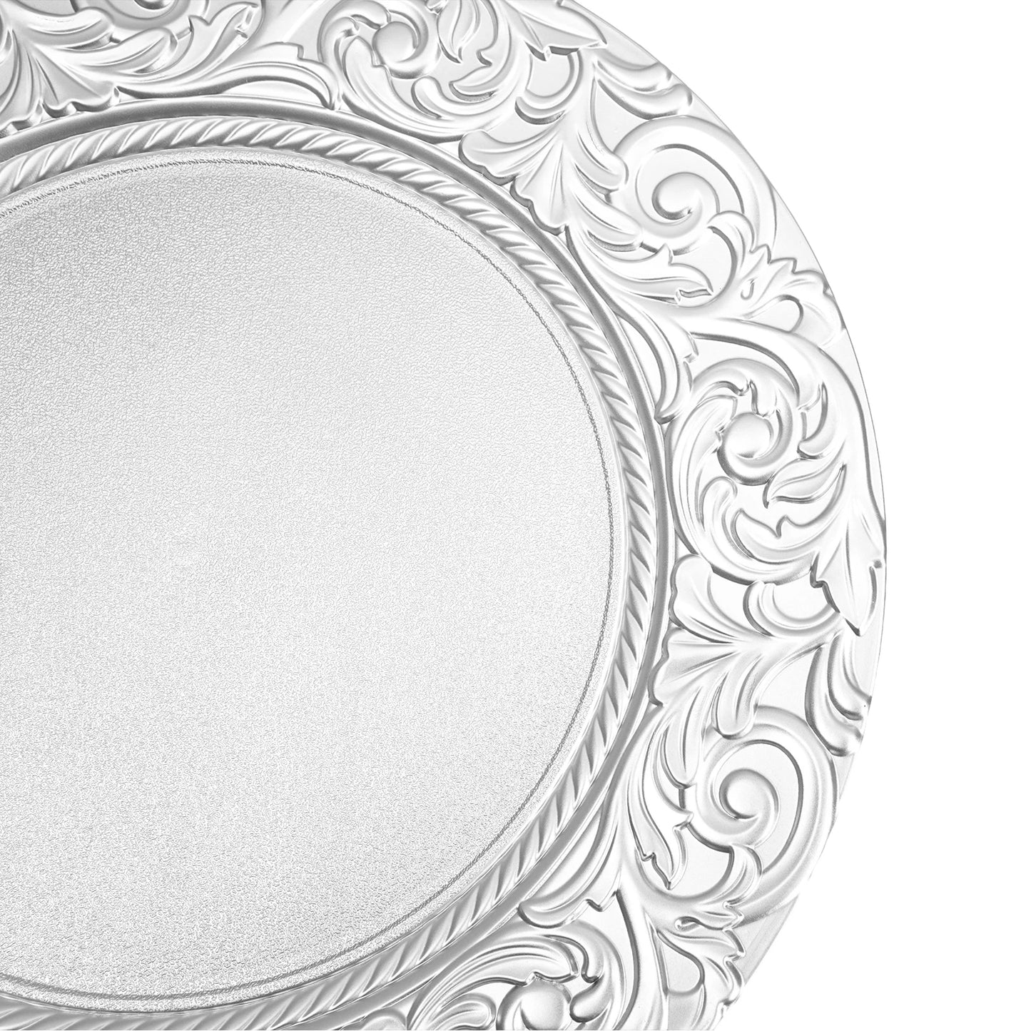 Charger Plates 100-Piece Set Round Reusable Serving Plates Gold Black Silver Green for Wedding Banquet Party Decor