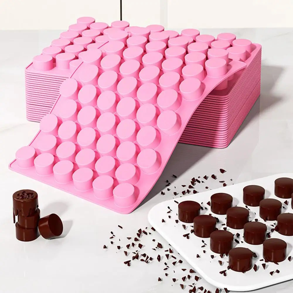 Small Silicone Molds Homemade Cupcake Baking Maker Supply Non-stick 55-Cavity Silicone Cake Baking Cylinder Molds For Wax Resin