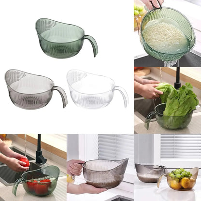Functional Rice Washing Colander – Efficient Draining Bowl & Practical Sink Basket, PET Material, Ideal for Washing Rice, Grains & Produce