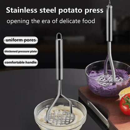 Stainless Steel Potato Masher & Ricer – Heavy-Duty Masher for Potatoes, Sweet Potato, Pumpkin & Veggie Purees, Kitchen Crusher Tool