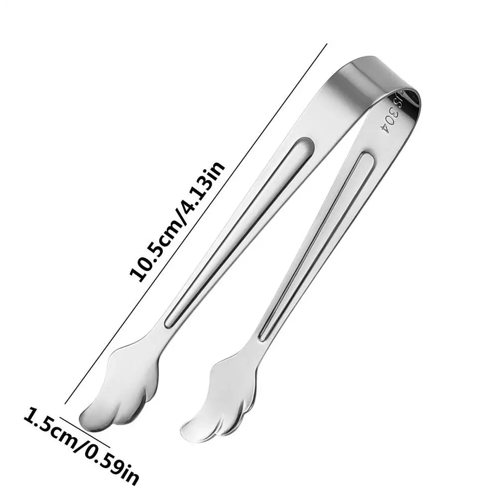 Mini Stainless Steel Food Tongs – Sugar Clamp, Bread & Steak Clip Tweezer for Home Kitchen Cooking & Serving