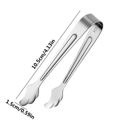 Mini Stainless Steel Food Tongs – Sugar Clamp, Bread & Steak Clip Tweezer for Home Kitchen Cooking & Serving