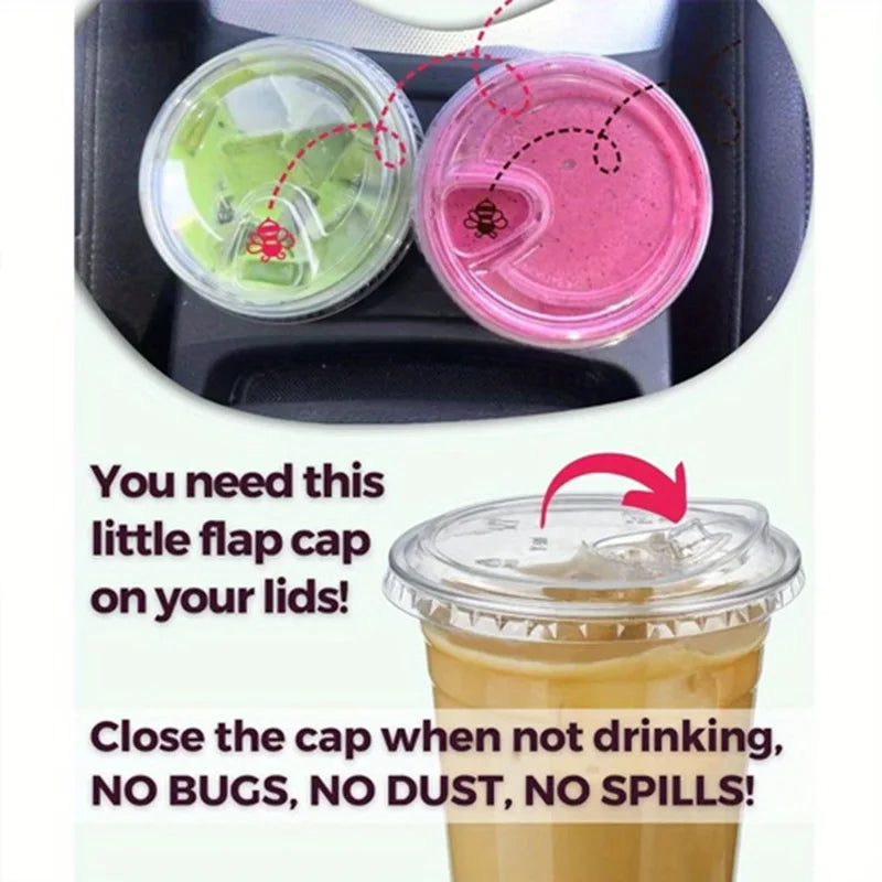 20-Piece Disposable Coffee Cups with Direct-Drink Lids – Leakproof PET Cups