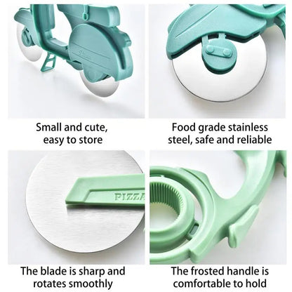 Pizza Dual Cutting Wheels With Ergonomic Handle Stainless Steel Food Chopper Multi-Function Roller For Dough Baking Tools Cheese