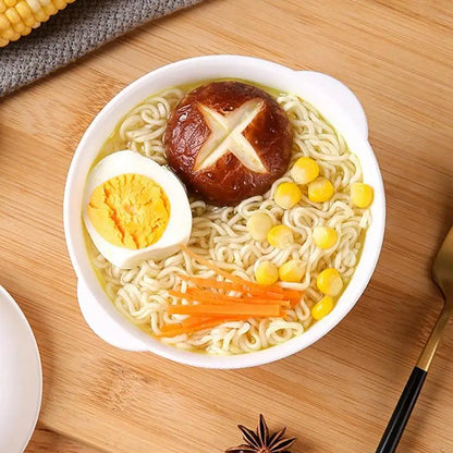 Ramen Bowl with Lid – Microwave-Safe Instant Noodle Bowl with Handles, Heat-Resistant Soup Bowl for Home, Office & Convenience Cooking