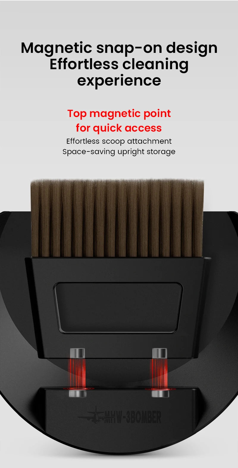 MHW-3BOMBER Coffee Bar Brush Magnetic Storage Dustpan & Brush Set Portable Cleaning Brush with Handle Kitchen Bar Cleaning Tools