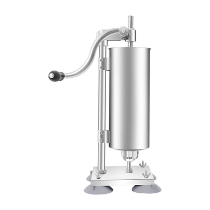 3L Stainless Steel Manual Sausage Stuffer – Vertical Sausage Maker with 11 Filling Tubes