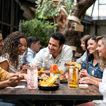 4-Piece 18.6oz Glass Cup Set with Bamboo Lids & Straws – Iced Coffee & Tea Glasses