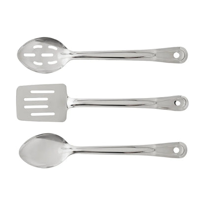 Stainless Steel 10Pc Cookware Set Induction Compatible Durable Cookware with Glass Lids Serving Utensils Family Meals