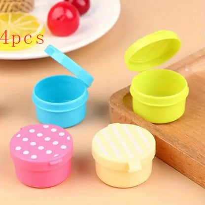 4pcs Plastic Sauce Squeeze Bottle Mini Seasoning Box Salad Dressing Containers Outdoor Portable Barbecue Spice Jar Kitchen Tool