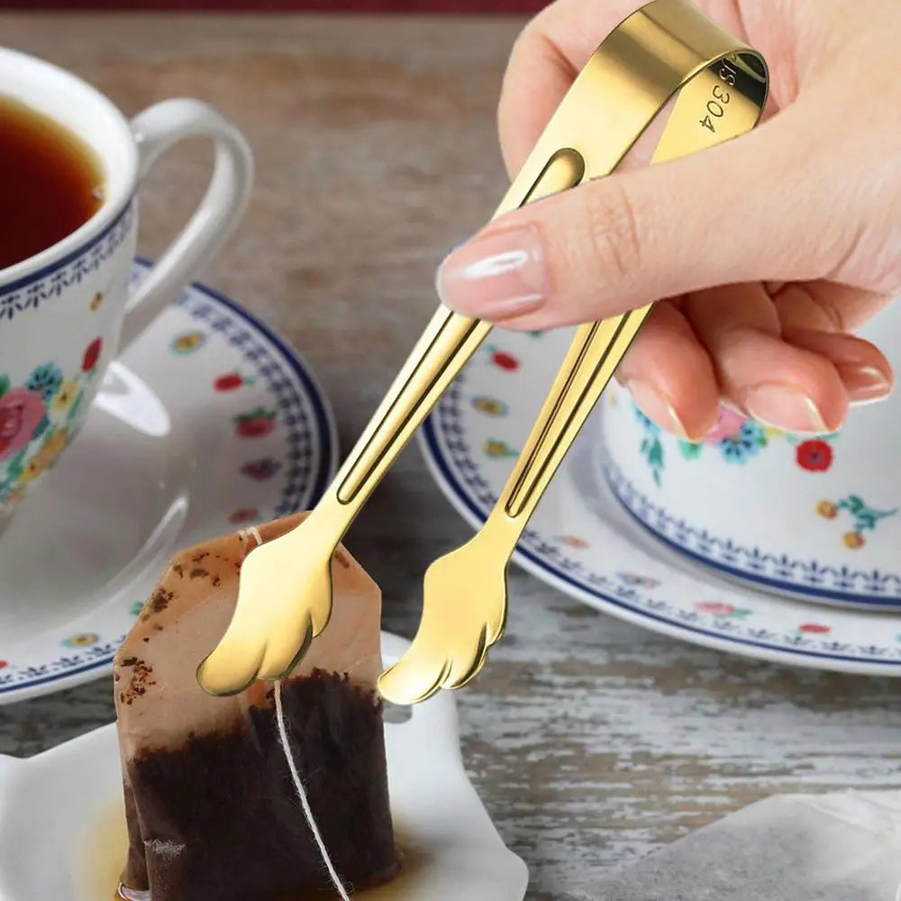 Mini Stainless Steel Food Tongs Sugar Clamp Bread Steak Clip Silver Tweezer Home Kitchen Cooking Utensils